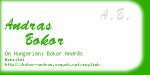 andras bokor business card